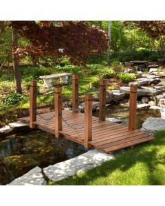 Classic Wooden Garden Bridge with Safety Chain