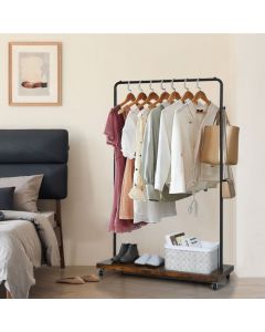 Clothes Rail Garment Rack with Wheels for Bedroom Hallway Shop