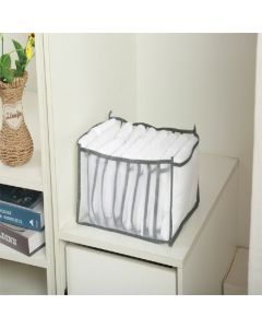 Clothes Storage Bags Foldable Organizer Wardrobe Cube Closet Boxes Compartment for Pants 7 Grids