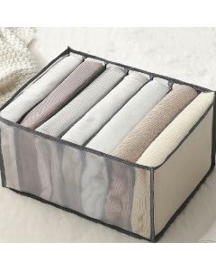 Clothes Storage Bags Foldable Organizer Wardrobe Cube Closet Boxes Compartment for Jeans 7 Grids