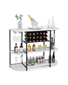 120 cm Coffee Bar Cabinet with Glass Holder for Kitchen
