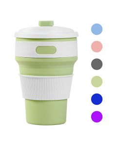 Collapsible Silicone Telescopic Water Bottle Foldable Portable Leakproof Cup - Green