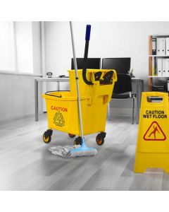 Commercial Mop Bucket with Mop Holder and Wringer for Household