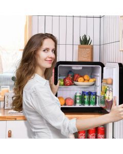 Compact Refrigerator with Reversible Door for Dorm Apartment