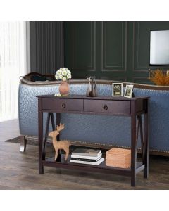 Console Table with Drawers Storage Shelves and Anti-toppling Device