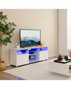 Console TV Stand for TVs up to 65" with LED Lights and 2 Doors