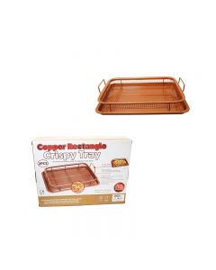 Unique Copper Rectangle Crispy Tray Easy Grip Non Stick Basket Sheet