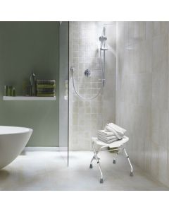 Foldable Height Adjustable Padded Shower Stool