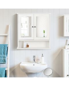 Bathroom Wall Cabinet with 2 Mirrored Doors
