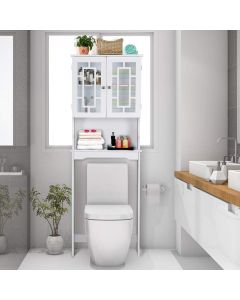 3-Tier Over the Toilet Bathroom Storage Cabinet Laundry Stand White