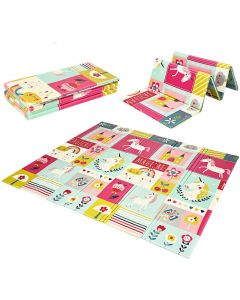 Extra Large Foam Waterproof Play Mat with Carrying Bag-Pink