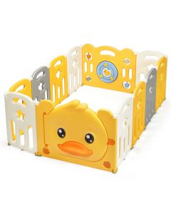 Folding Large Duck Baby Playpen Yellow