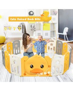 Foldable Baby Playpen Activity Centre with Toys & Safety Lock