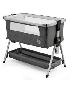 Baby Crib Folding Side Bed Bassinet Adjustable Height Mattress