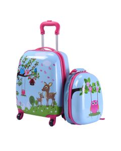 Children's Animal print ABS Trolley Suitcase and Backpack Luggage