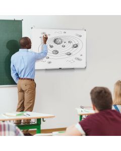Double Sided Magnetic Whiteboard with Wall Mountings 90 x 60cm