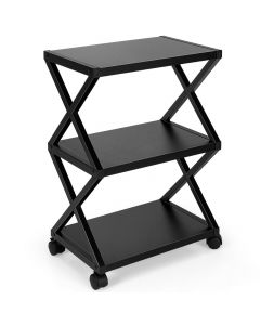 3-tier X-Shaped Rolling Printer Stand Shelf