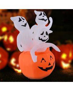 1.2m Inflatable Pumpkin with 3 Ghosts