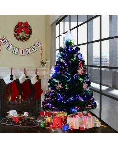 3ft Fibre Optic Christmas Tree with Snowflake Decoration