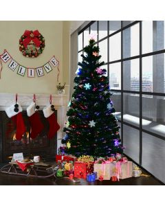 5ft Fibre Optic Christmas Tree with Snowflake Decoration