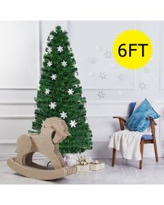 6ft/1.8m Fibre Optic Christmas Tree with Snowflake and Star Decoration