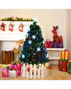 4ft/1.2m Fibre Optic Christmas Tree with Snowflake and Star Decoration