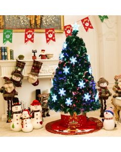 Fibre Optic Christmas Tree with Snowflake and Star Decoration