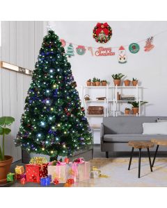 Christmas Tree Fibre Optic Color Changing LED Lights Xmas Star 6FT