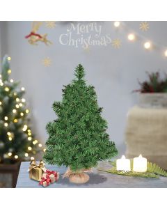 Artificial Table Top Christmas Tree with Burlap Base