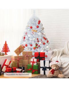 4 Feet White Artificial Christmas Tree with 244 Iridescent Branch Tips
