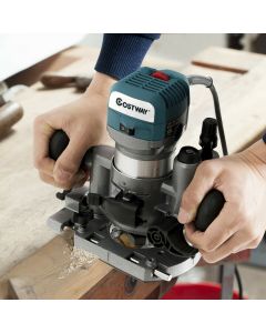 Electric Compact Palm Router Tool 1/4" 3/8" Plunge Trimmer