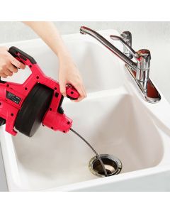 Electric Drain Auger Automatic Cordless Clog Remover Plumbing Snake Toilet Tool