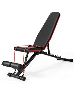 Adjustable Strength Training Bench with High Elastic Ropes