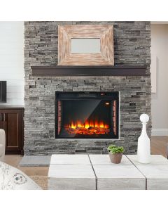 Recessed Electric Fireplace with 7 Flame Colour and Timer Function