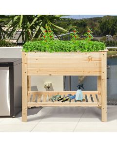 Raised Wooden Planter and Tray