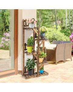 Multi-Layer Wooden Flower Display Shelf Rack