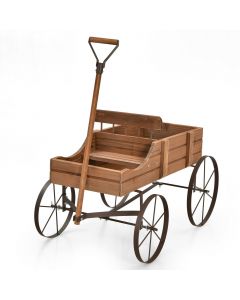 Amish Styled Wagon Plant Stand with Wheels