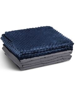 Premium Weighted Blanket Gravity Blankets With Cotton Cover Blue Gray