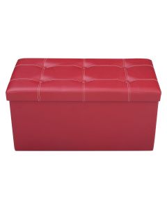 Large Folding Faux Leather Ottoman HW51345RE