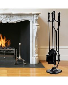 5 PCS Fireplace Tools Set with Stand