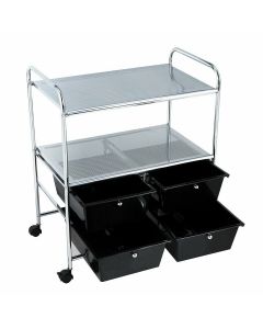 Utility Organiser Cart with 4 Plastic Drawers