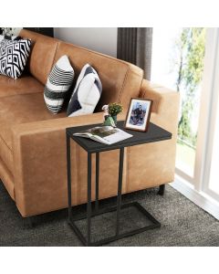Industrial Styled C Shaped Side End Table