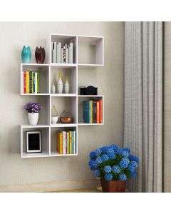 4 Sets of Hanging Double Cube Wall Shelves