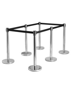 6 pcs Retractable Stanchion Posts Queue Pole