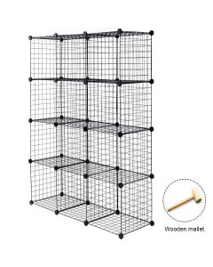 12 Cube Storage Shelf Rack DIY Wire Grid Bookcase