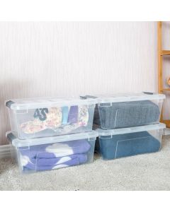 12 Plastic 12L Stackable Storage Boxes with Lids