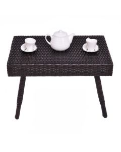 Mix Brown Patio Folding Rattan Side Coffee Table