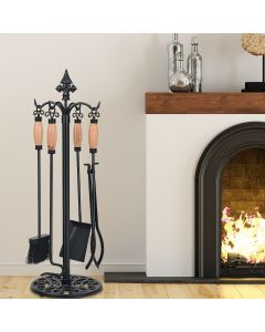 5 Piece Iron Fireplace Companion Set