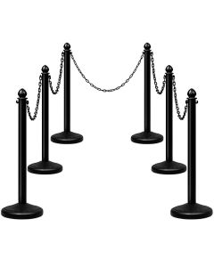 6PCS Stanchions Queue Safety Barrier Security Poles
