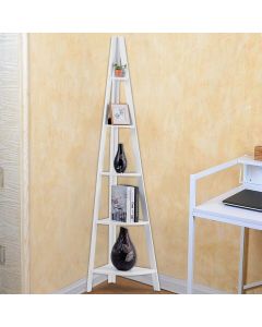 5 Tier Corner Shelving Unit White